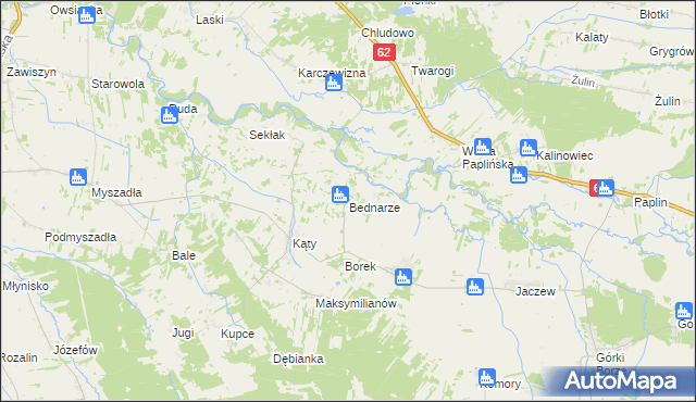 mapa Bednarze gmina Korytnica, Bednarze gmina Korytnica na mapie Targeo