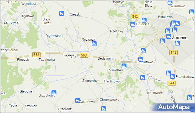 mapa Będzymin, Będzymin na mapie Targeo