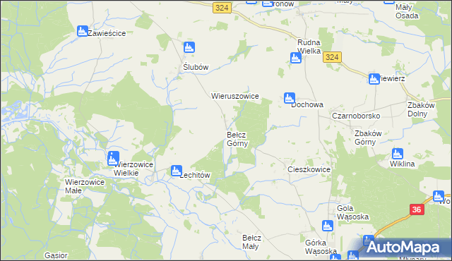 mapa Bełcz Górny, Bełcz Górny na mapie Targeo