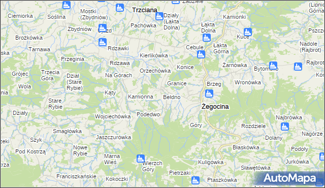 mapa Bełdno, Bełdno na mapie Targeo