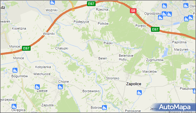 mapa Beleń, Beleń na mapie Targeo