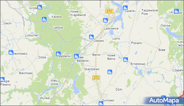 mapa Belno gmina Jeżewo, Belno gmina Jeżewo na mapie Targeo