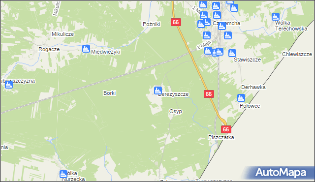 mapa Berezyszcze, Berezyszcze na mapie Targeo