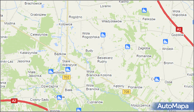 mapa Besiekierz Rudny, Besiekierz Rudny na mapie Targeo