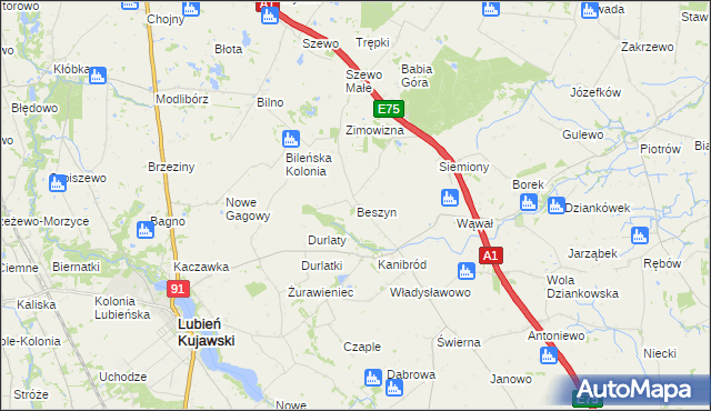 mapa Beszyn, Beszyn na mapie Targeo