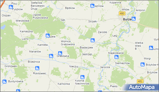 mapa Biadaczew, Biadaczew na mapie Targeo