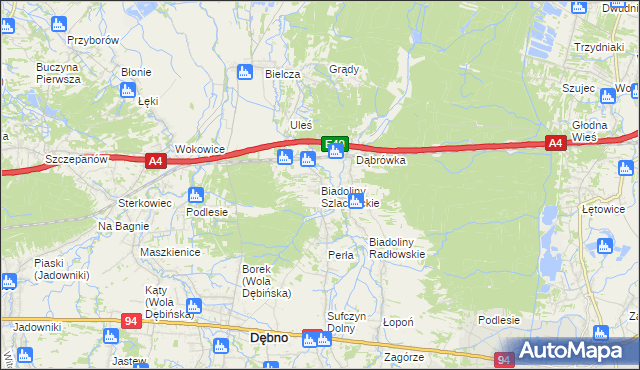 mapa Biadoliny Szlacheckie, Biadoliny Szlacheckie na mapie Targeo