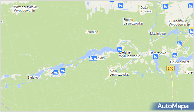 mapa Biała gmina Wieleń, Biała gmina Wieleń na mapie Targeo