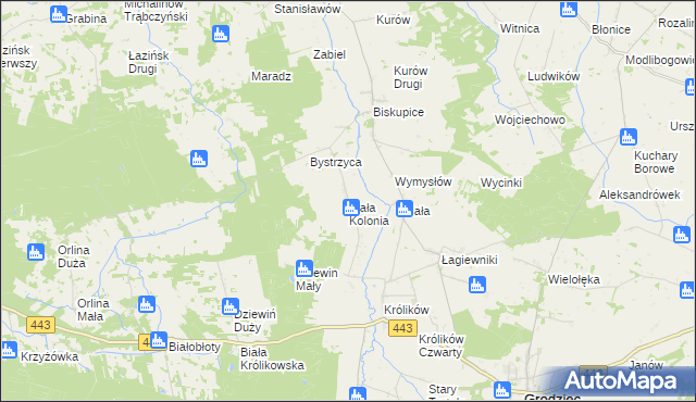 mapa Biała Kolonia, Biała Kolonia na mapie Targeo