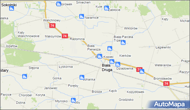 mapa Biała-Kopiec, Biała-Kopiec na mapie Targeo