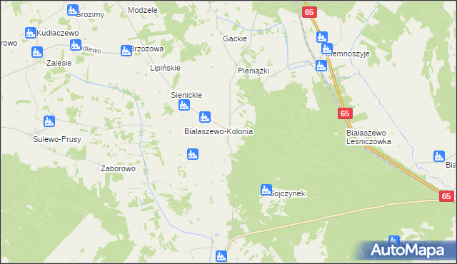 mapa Białaszewo, Białaszewo na mapie Targeo