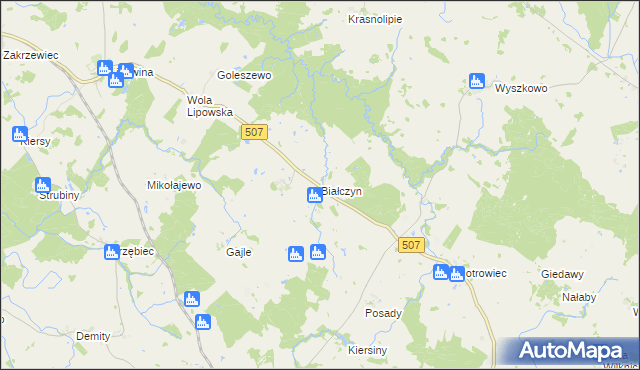 mapa Białczyn, Białczyn na mapie Targeo