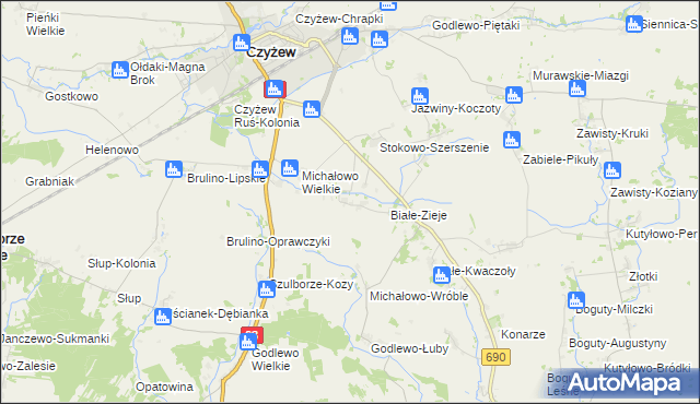 mapa Białe-Papieże, Białe-Papieże na mapie Targeo