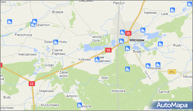 mapa Białe Piątkowo, Białe Piątkowo na mapie Targeo