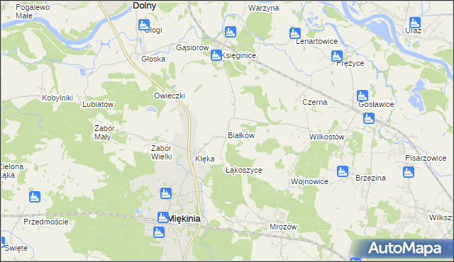 mapa Białków gmina Miękinia, Białków gmina Miękinia na mapie Targeo