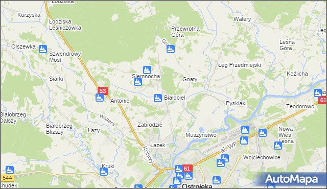 mapa Białobiel, Białobiel na mapie Targeo