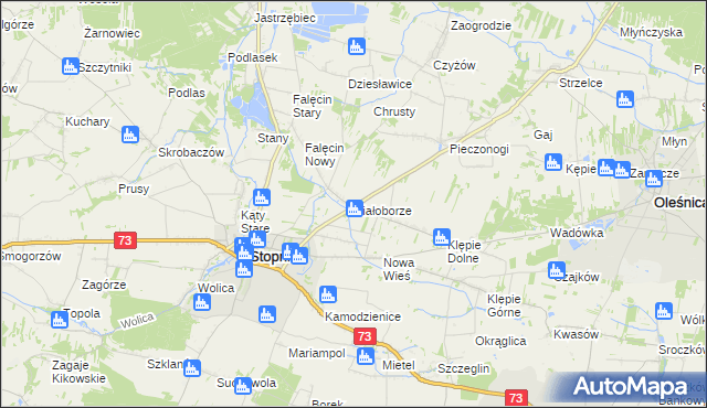 mapa Białoborze, Białoborze na mapie Targeo