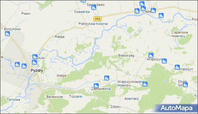mapa Białobrzeg Ratajski, Białobrzeg Ratajski na mapie Targeo