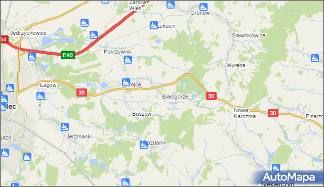 mapa Białogórze, Białogórze na mapie Targeo