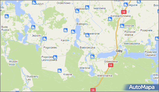 mapa Białorzeczka, Białorzeczka na mapie Targeo