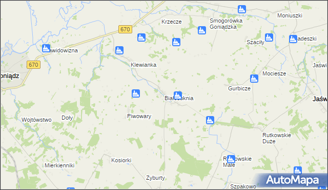 mapa Białosuknia, Białosuknia na mapie Targeo