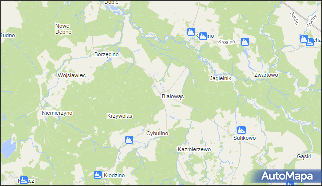 mapa Białowąs, Białowąs na mapie Targeo