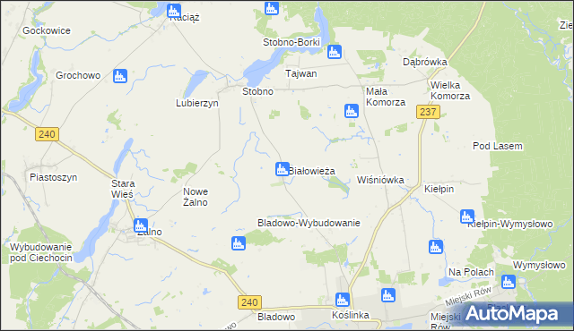 mapa Białowieża gmina Tuchola, Białowieża gmina Tuchola na mapie Targeo