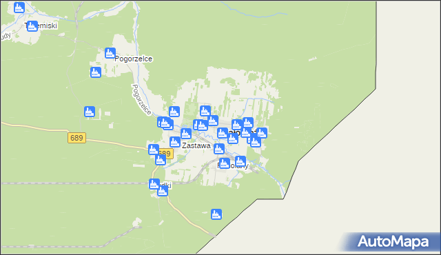 mapa Białowieża powiat hajnowski, Białowieża powiat hajnowski na mapie Targeo