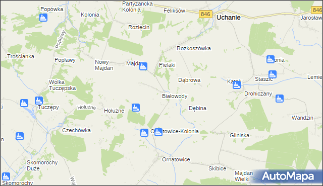 mapa Białowody, Białowody na mapie Targeo