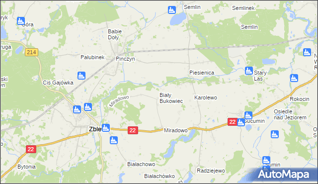 mapa Biały Bukowiec, Biały Bukowiec na mapie Targeo