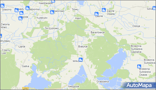 mapa Białykał, Białykał na mapie Targeo