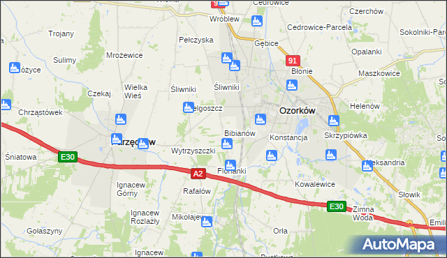 mapa Bibianów, Bibianów na mapie Targeo