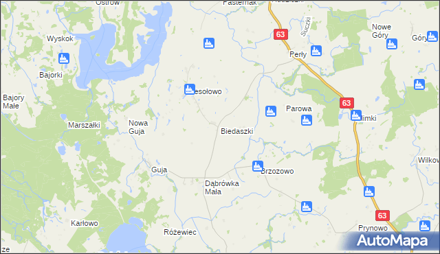 mapa Biedaszki gmina Węgorzewo, Biedaszki gmina Węgorzewo na mapie Targeo