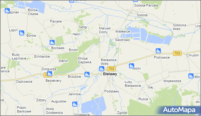 mapa Bielawska Wieś, Bielawska Wieś na mapie Targeo