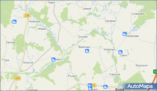 mapa Bielikowo, Bielikowo na mapie Targeo