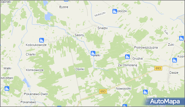 mapa Biełki, Biełki na mapie Targeo