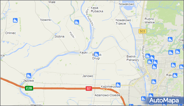 mapa Bielnik Drugi, Bielnik Drugi na mapie Targeo