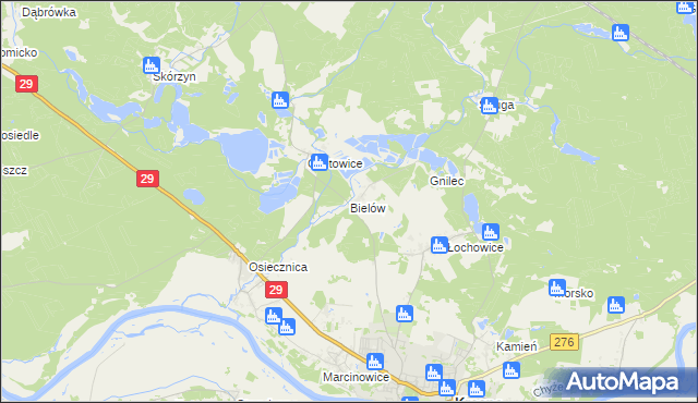 mapa Bielów, Bielów na mapie Targeo