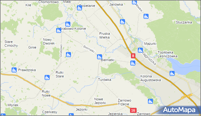 mapa Biernatki gmina Augustów, Biernatki gmina Augustów na mapie Targeo