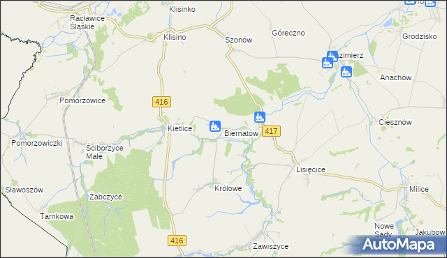 mapa Biernatów gmina Głubczyce, Biernatów gmina Głubczyce na mapie Targeo