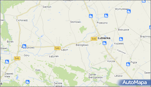 mapa Bierzgłowo, Bierzgłowo na mapie Targeo