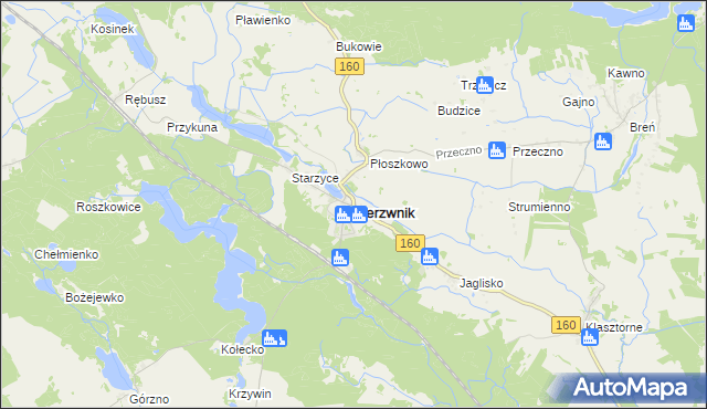 mapa Bierzwnik, Bierzwnik na mapie Targeo