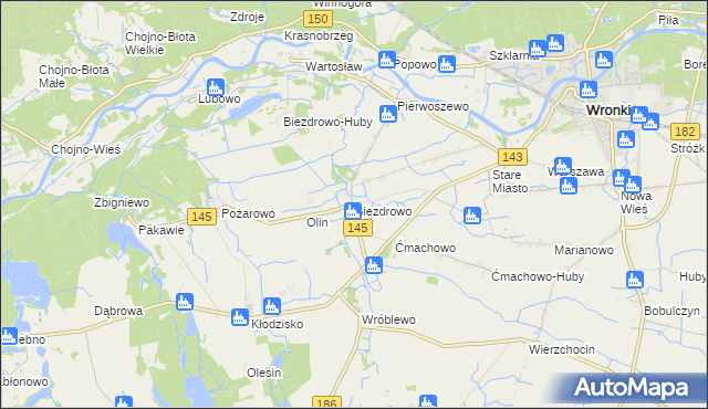 mapa Biezdrowo, Biezdrowo na mapie Targeo