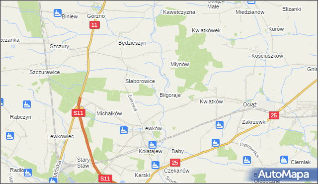 mapa Biłgoraje, Biłgoraje na mapie Targeo