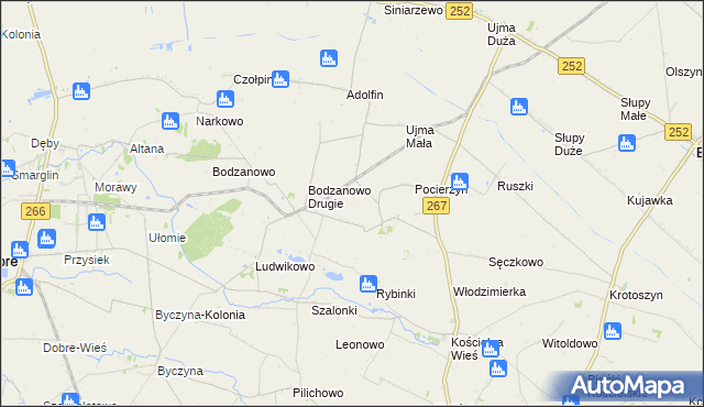 mapa Bilno gmina Osięciny, Bilno gmina Osięciny na mapie Targeo