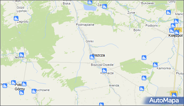 mapa Biszcza, Biszcza na mapie Targeo