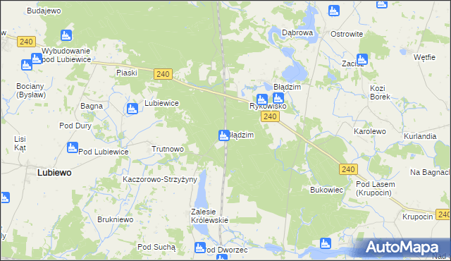 mapa Błądzim gmina Cekcyn, Błądzim gmina Cekcyn na mapie Targeo