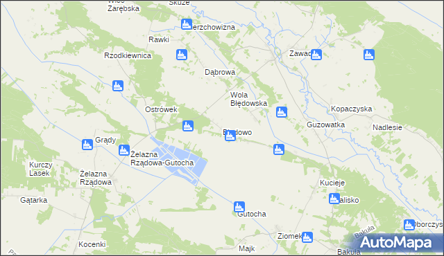 mapa Błędowo gmina Baranowo, Błędowo gmina Baranowo na mapie Targeo