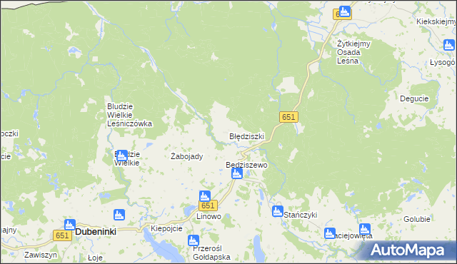 mapa Błędziszki, Błędziszki na mapie Targeo