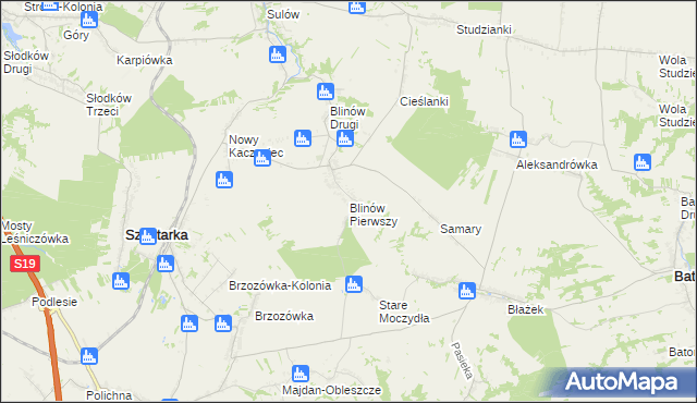 mapa Blinów Pierwszy, Blinów Pierwszy na mapie Targeo